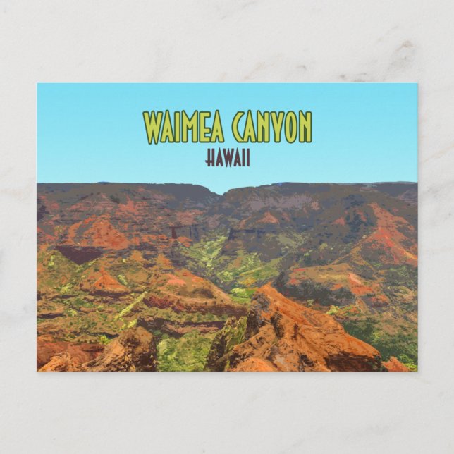 Waimea Canyon Kauai Hawaii Vintage Travel Postkarte (Vorderseite)