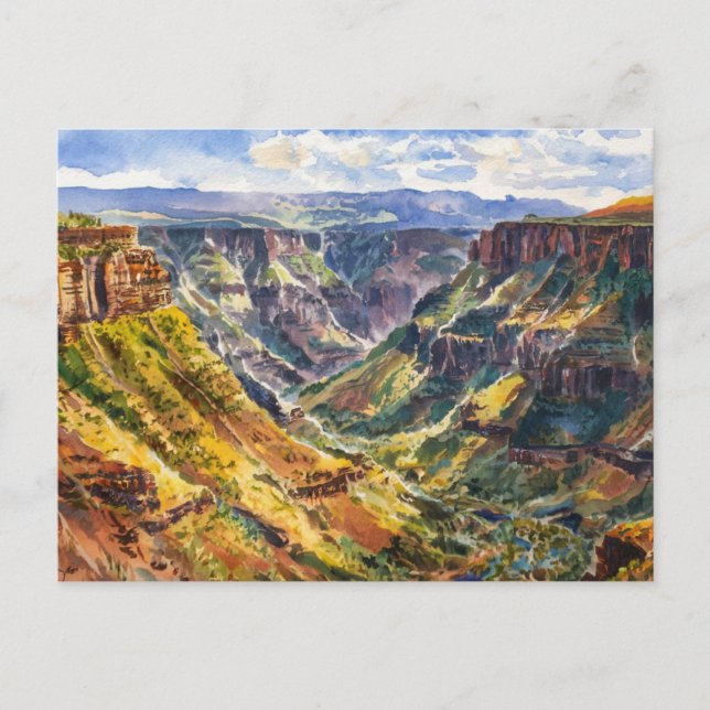 Waimea Canyon Staat Park, Aquarellmalerei Postkarte (Vorderseite)