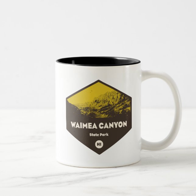 Waimea Canyon Staat Park Hawaii Zweifarbige Tasse (Rechts)
