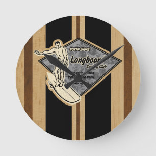 Waimea Surfbrett-Hawaiianer-Wanduhren Runde Wanduhr