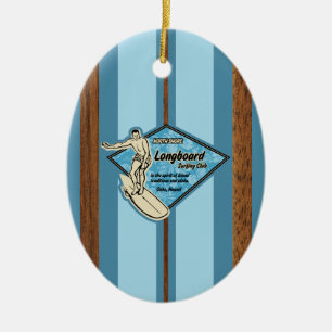 Waimea Surfbrett-hawaiisches Imitat hölzern Keramik Ornament