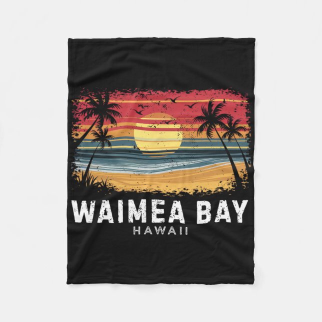 Waimea Y Hawaii Surfboard Beach  Fleecedecke (Vorderseite)