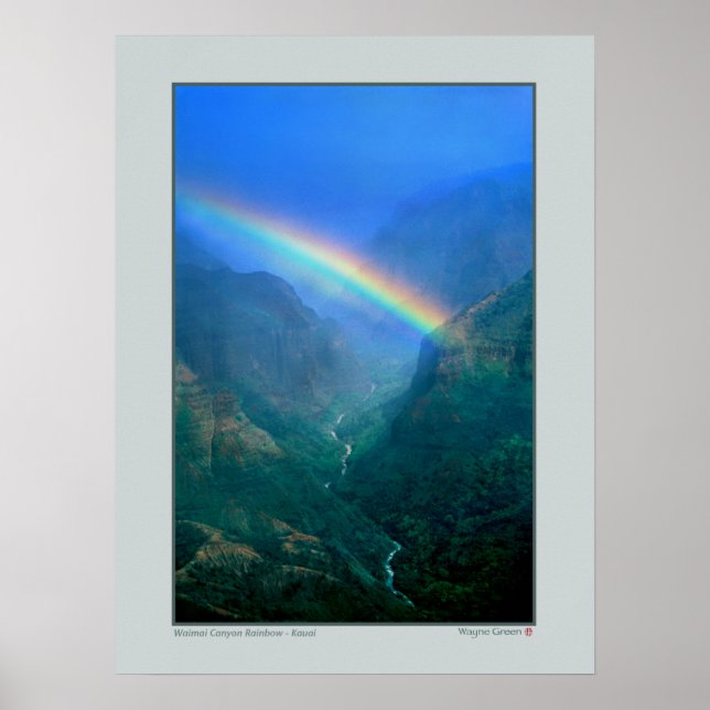 Waimia Canyon Rainbow - Kauai Poster (Vorne)