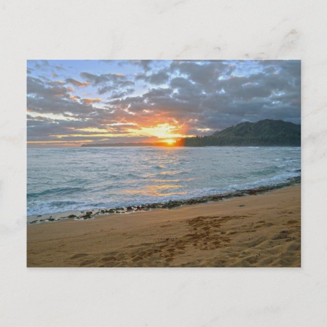 Wainiha Bay, Kauai, Hawaii, Sunrise Postkarte (Vorderseite)