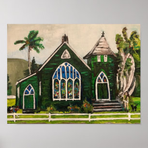 Waioli Huiia Church, Kauai Painting Poster