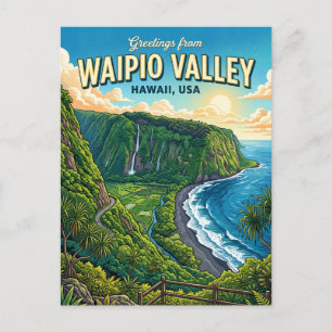 Waipio Valley Aussichtspunkt Hawaii Postkarte