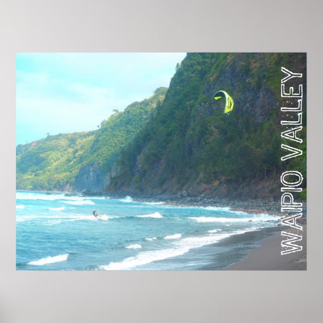 Waipio Valley Big Island Hawaii Kite-Brettposter Poster (Vorne)