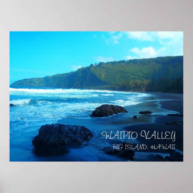 Waipio Valley Big Island Hawaii landschaftliches P Poster (Vorne)