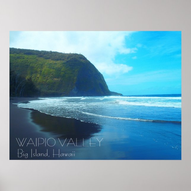 Waipio Valley Big Island Hawaii landschaftliches P Poster (Vorne)
