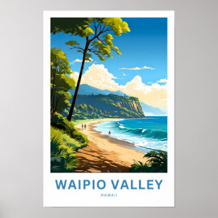 Waipio Valley Hawaii Travel Print Poster