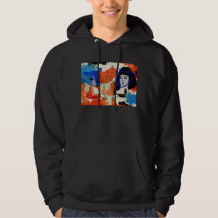 Waisencoole abstrakte M Skizze des SCHWARZ- Hoodie