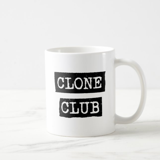 Waisenklon-Verein-Typografie des SCHWARZ-| Kaffeetasse (Rechts)