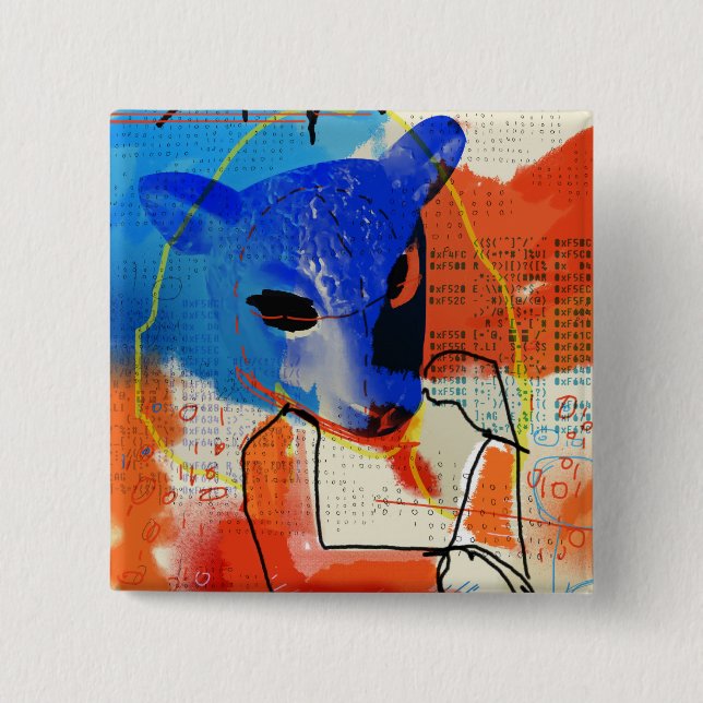 Waisenschwarzes | M - Schaf-Masken-Silhouette Button (Vorderseite)