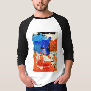 Waisenschwarzes   M - Schaf-Masken-Silhouette T-Shirt