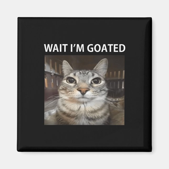 Wait Im Goated Albern Cat Meme Magnet (Vorne)