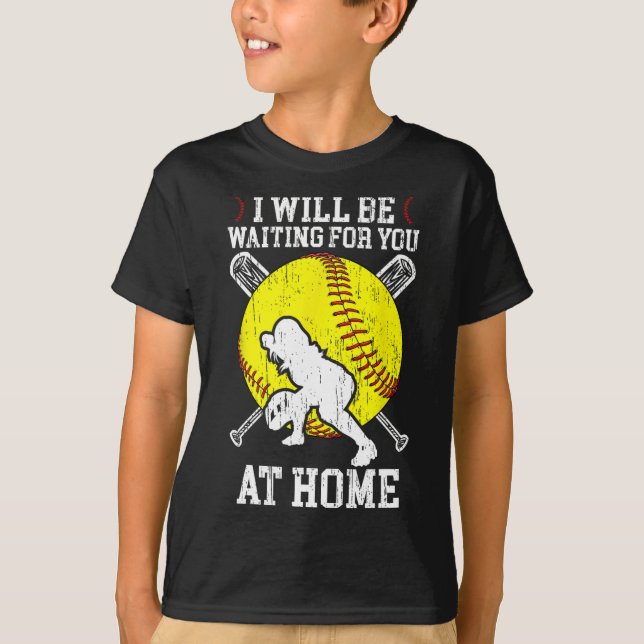 Waiting For You Girls Softll Catcher Softll Player T-Shirt (Vorderseite)