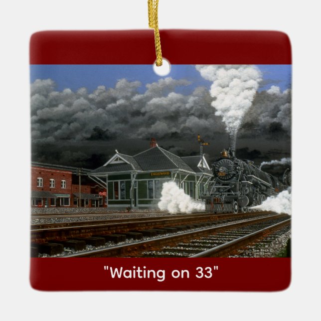 "Waiting on 33" von Tom Rock Keramikornament (Vorderseite)