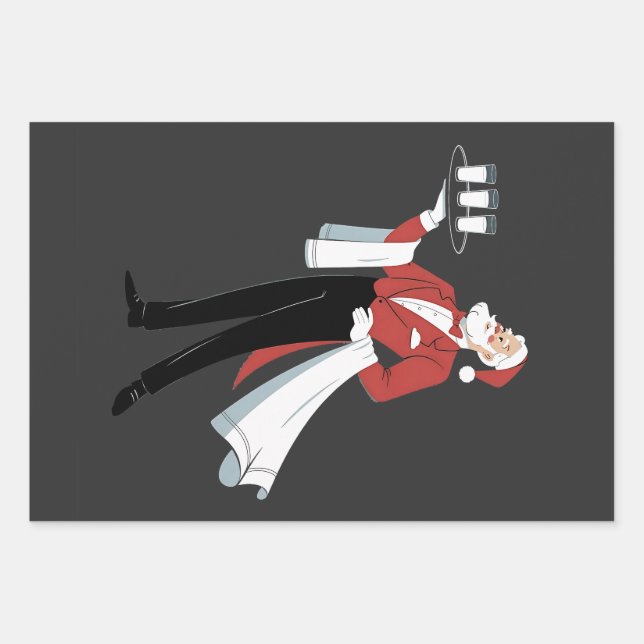 Waitress Christmas Santa Server Xmas  Geschenkpapier Set (Vorderseite)