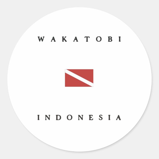 Wakatobi Indonesia Scuba Dive Flag Runder Aufkleber (Vorderseite)