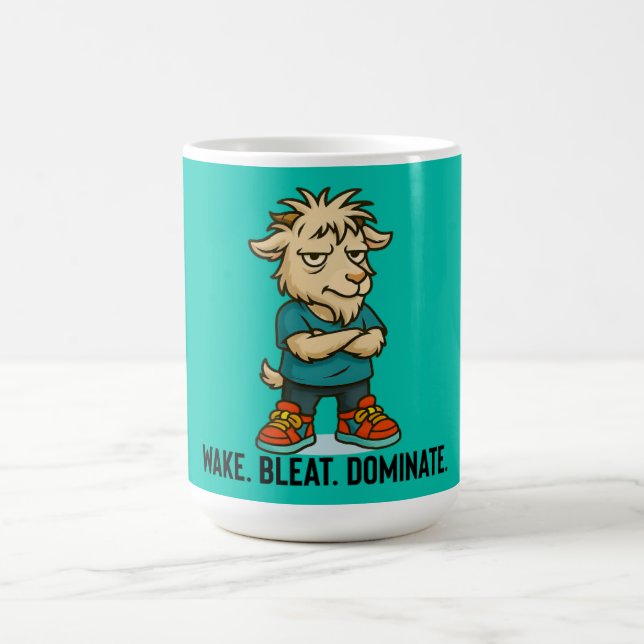 Wake Bleat Dominate Goat Mug Kaffeetasse (Mittel)