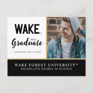 Wake Forest University   Wake Wordmark Ankündigungspostkarte