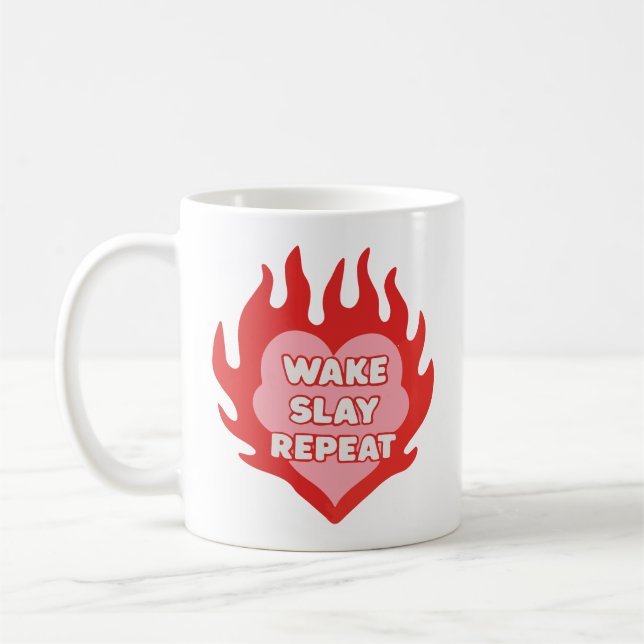 Wake slay repeat kaffeetasse (Links)