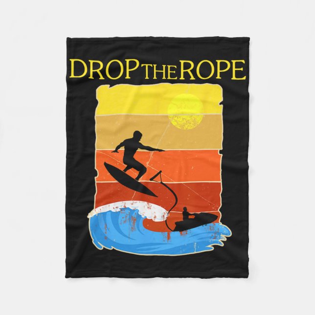 Wake Surfing Gift Shirt Boat Lake Wakesuring Drop  Fleecedecke (Vorderseite)