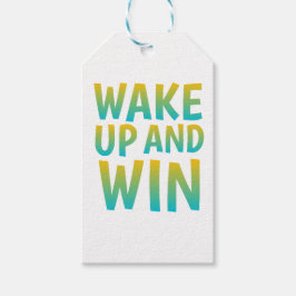Wake Up and Win Motivational Typography Geschenkanhänger