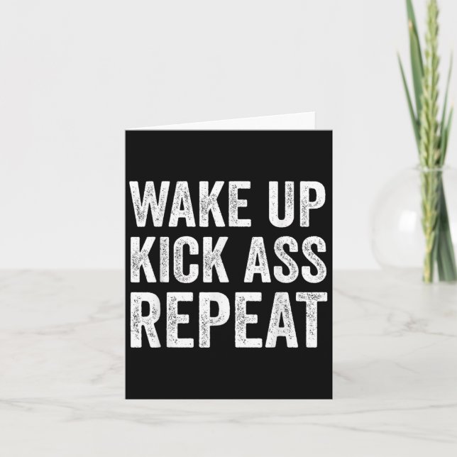 Wake Up Kick Repea,funny Quote Workout Motivation  Karte (Vorderseite)