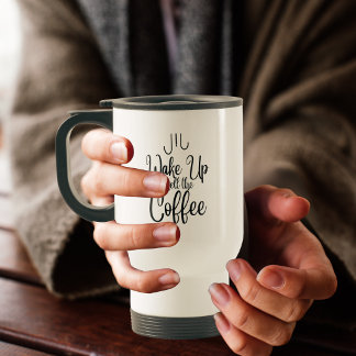 Wake Up Smell the Coffee Typografie Reisebecher
