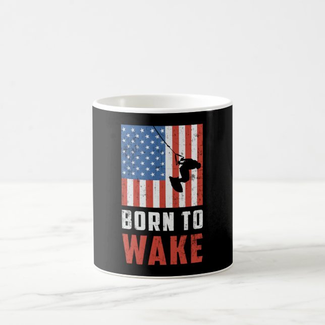 Wakeboard Born To Wake Wakeboarder Wakeboarding Kaffeetasse (Mittel)