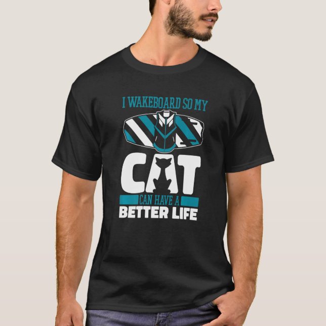 Wakeboard Cat Wakeboarder  Wakeboarding T-Shirt (Vorderseite)