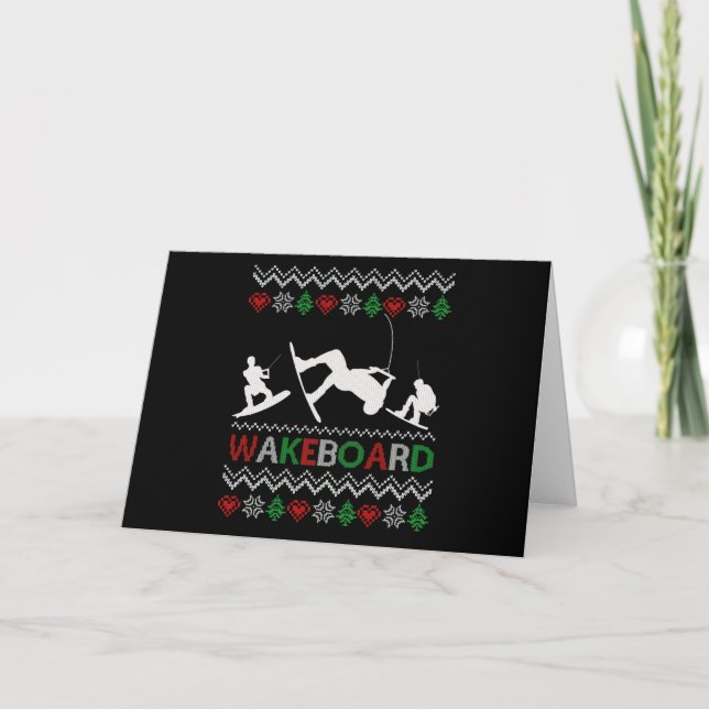 Wakeboard Funny Christmas Karte (Vorderseite)