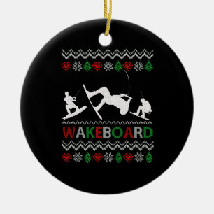 Wakeboard Funny Christmas Keramik Ornament