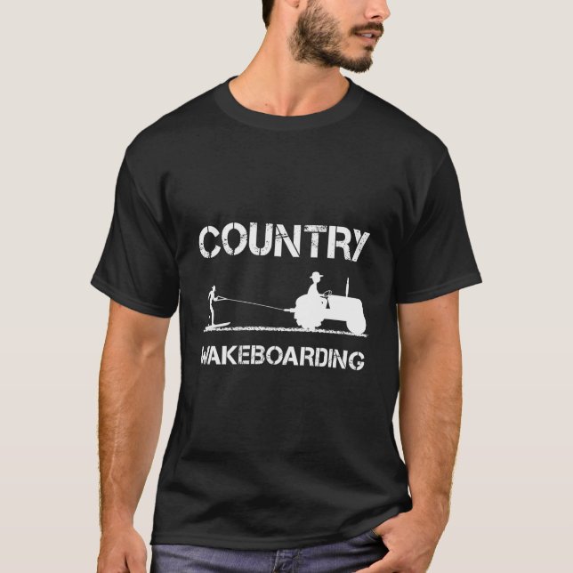 Wakeboard Funny Country Wakeboarding T-Shirt (Vorderseite)