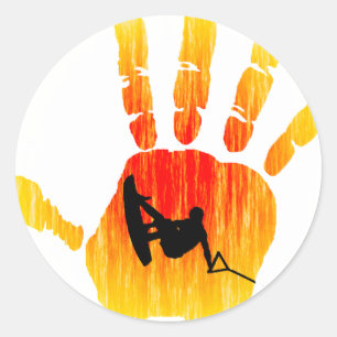 Wakeboard Seitenschieber Runder Aufkleber