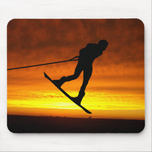 Wakeboard Sonnenuntergang-Silhouette Mousepad