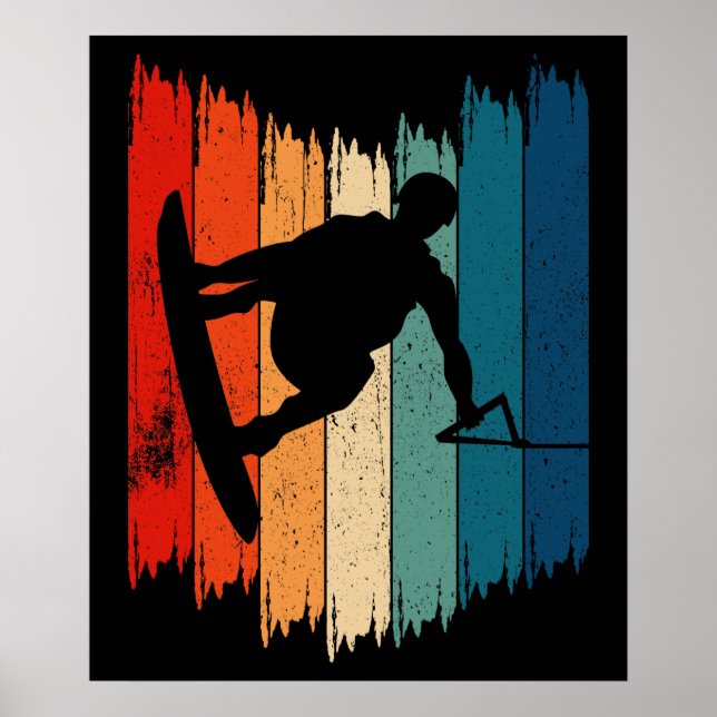 Wakeboard Vintag Wakeboarding Poster (Vorne)