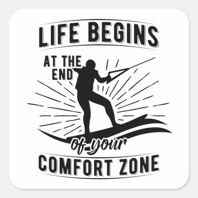 Wakeboard | Waterski Wakeboard Sea Geschenke Quadratischer Aufkleber (Vorderseite)