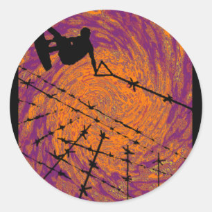 Wakeboard wütender Twister Runder Aufkleber