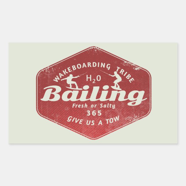 Wakeboarder Rechteckiger Aufkleber (Vorderseite)