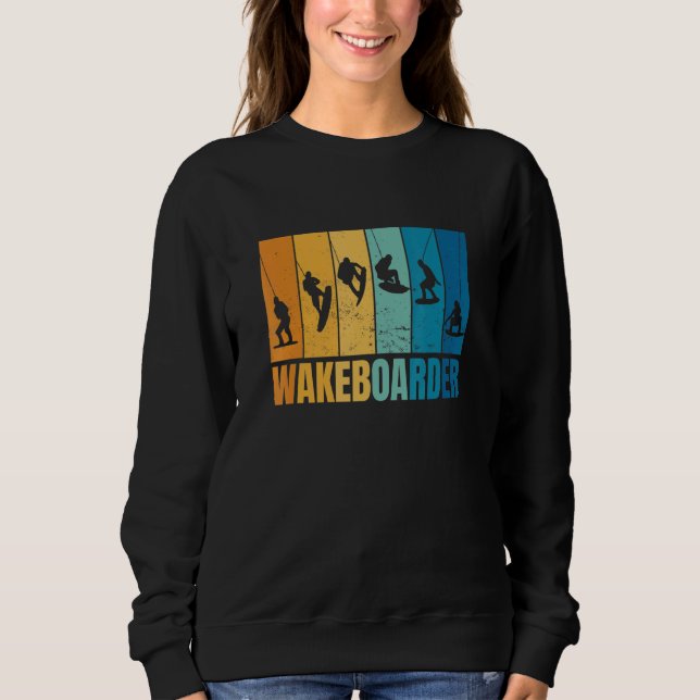 Wakeboarder Vintag Wave Retro Wakeboard Surfbeere Sweatshirt (Vorderseite)