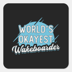 Wakeboarder Wakeboard Wakeboard Quadratischer Aufkleber