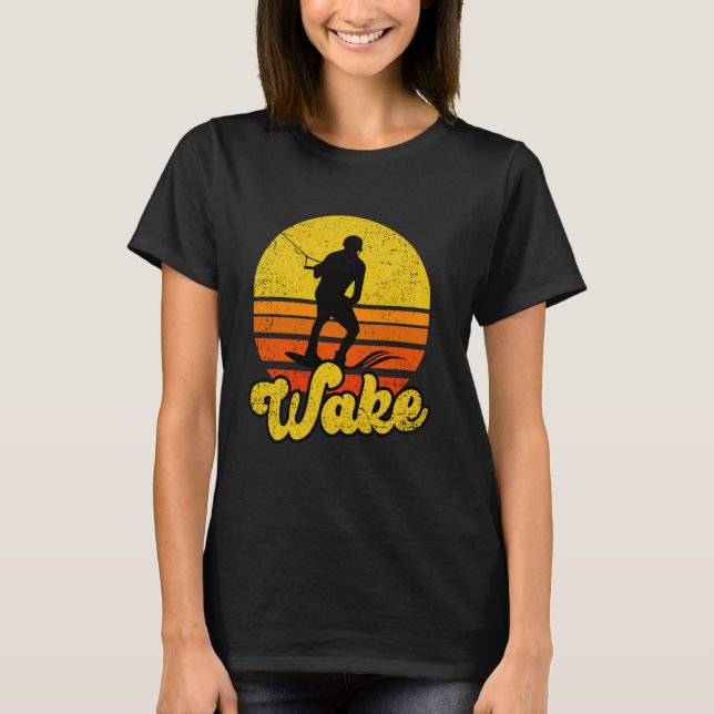 Wakeboarder Wakeboarding Retro Wakeboard Wakesurf T-Shirt (Vorderseite)