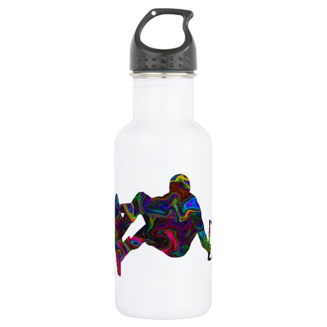 Wakeboarder-wilde Farben Trinkflasche (Vorderseite)