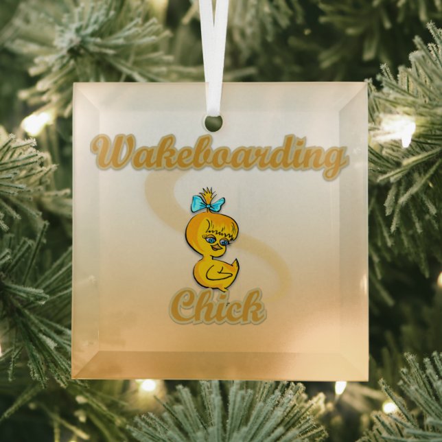 Wakeboarding Chick Ornament Aus Glas (Insitu)
