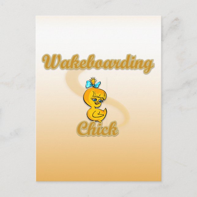 Wakeboarding Chick Postkarte (Vorderseite)