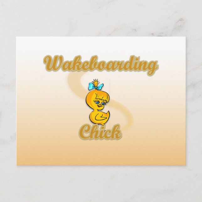 Wakeboarding Chick Postkarte (Vorderseite)