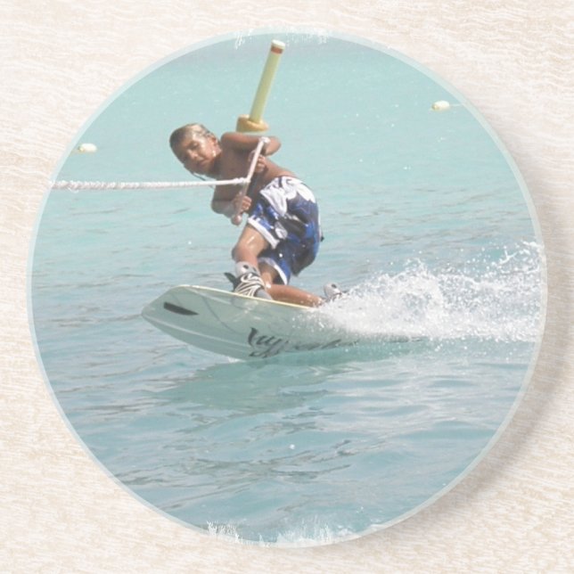 Wakeboarding Drehungs-Untersetzer Sandstein Untersetzer (Vorne)