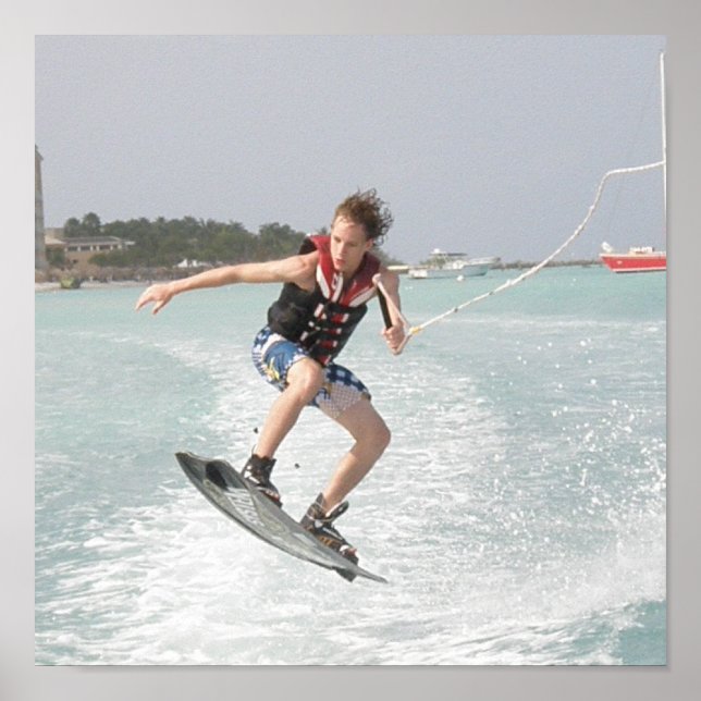 Wakeboarding Jump Print Poster (Vorne)